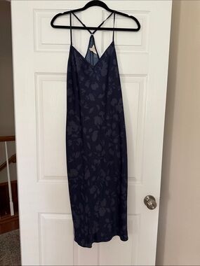 State of day Silky Navy Floral sleep dress with Adjustable Straps
